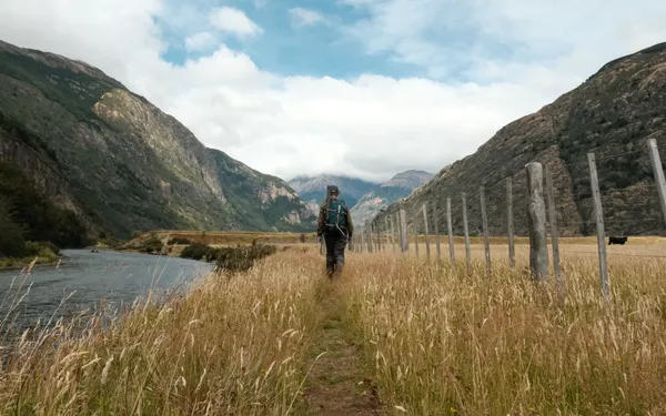 Walking the trail to the river